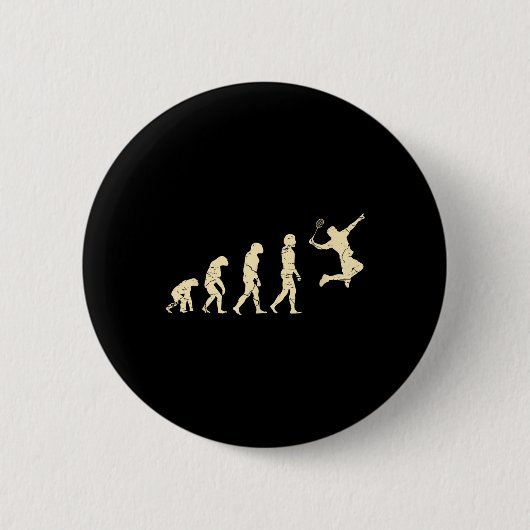 Badge Rond 5 Cm Evolution Badminton Player Shuttle Racket (Devant)