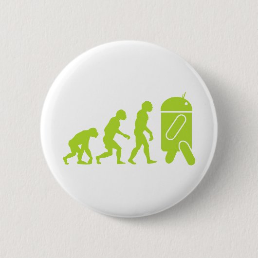 Badge Rond 5 Cm Évolution d'Android (Devant)