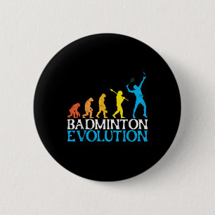 Badge Rond 5 Cm Évolution de badminton Singe Joueur de badminton B
