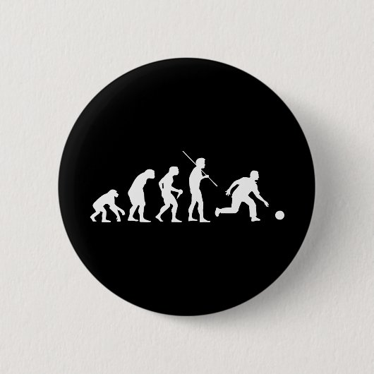 Badge Rond 5 Cm Évolution de bowling de l'homme au lanceur (Devant)