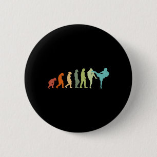 Badge Rond 5 Cm Évolution de karaté kung-fu kickboxer Muay Thai MM