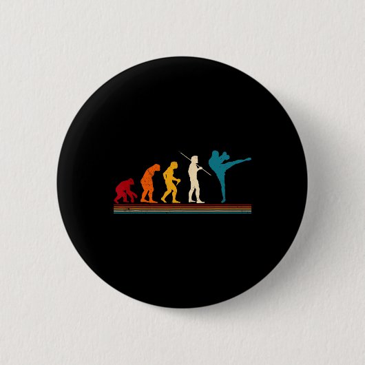 Badge Rond 5 Cm Évolution de kickboxing Kickboxer Karaté Boxe Mma (Devant)