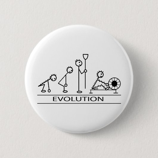 Badge Rond 5 Cm Évolution de l'homme avec l'aviron (Devant)