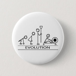 Badge Rond 5 Cm Évolution de l'homme avec l'aviron