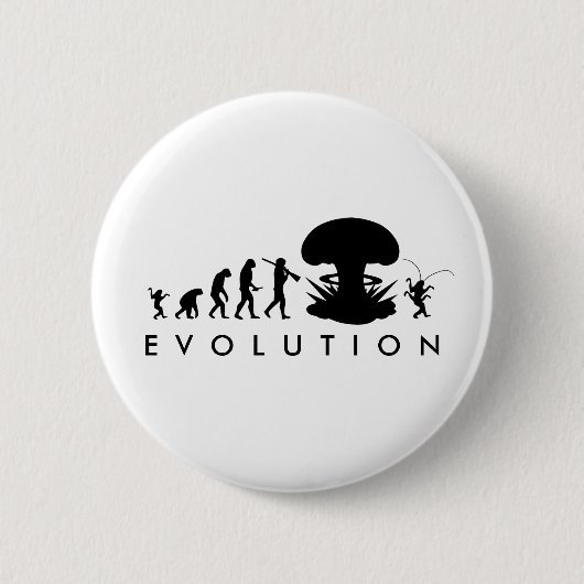 Badge Rond 5 Cm Evolution de l'homme et du cafard amusant Graphiqu (Devant)