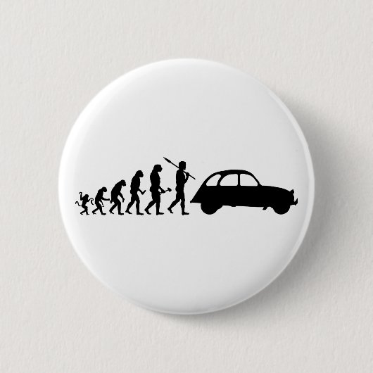 Badge Rond 5 Cm Évolution de l'oldtimer 2CV (Devant)