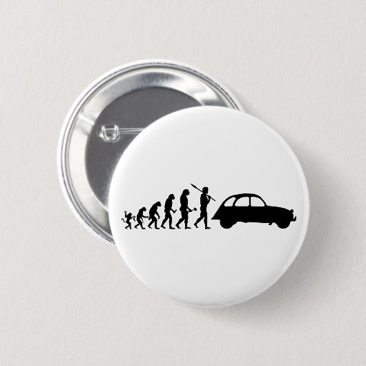 Badge Rond 5 Cm Évolution de l'oldtimer 2CV (Devant & derrière)