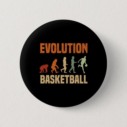 Badge Rond 5 Cm Évolution Du Basket-Ball Du Singe Aux Hommes Tous (Devant)