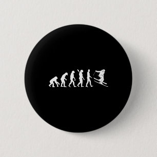 Badge Rond 5 Cm Évolution du ski drôle skieur ski freestyle hiver