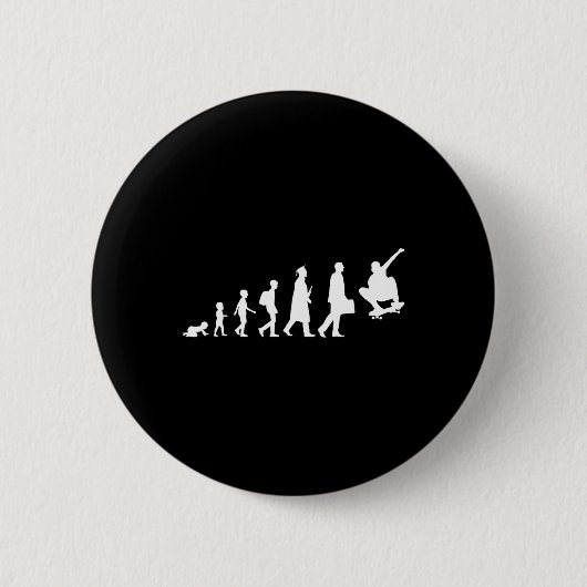 Badge Rond 5 Cm Évolution d'un skater planchiste skateboard F (Devant)