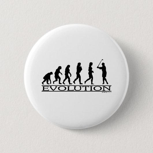 Badge Rond 5 Cm Évolution - femelle de golf (Devant)