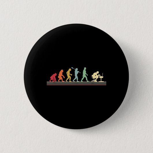 Badge Rond 5 Cm Évolution humaine en geek de l'informatique graphi (Devant)