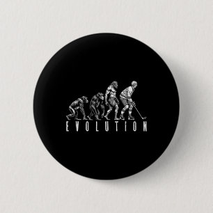 Badge Rond 5 Cm Évolution joueur de hockey sur glace drôle singe h