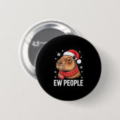 Badge Rond 5 Cm Ew People Capybara Christmas Funny Introvert Holid (Devant & derrière)