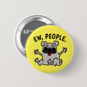 BADGE ROND 5 CM EW, PEOPLE DOG BOUTON (Devant & derrière)