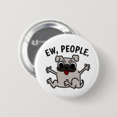 BADGE ROND 5 CM EW, PEOPLE DOG BOUTON (Devant & derrière)