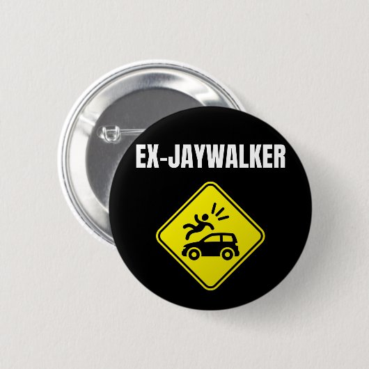 Badge Rond 5 Cm Ex Jaywalker - Alcoolique Propre Et Sobre (Devant & derrière)
