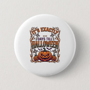 Badge Rond 5 Cm Exactement Jours Avant Halloween Citrouille Chauve