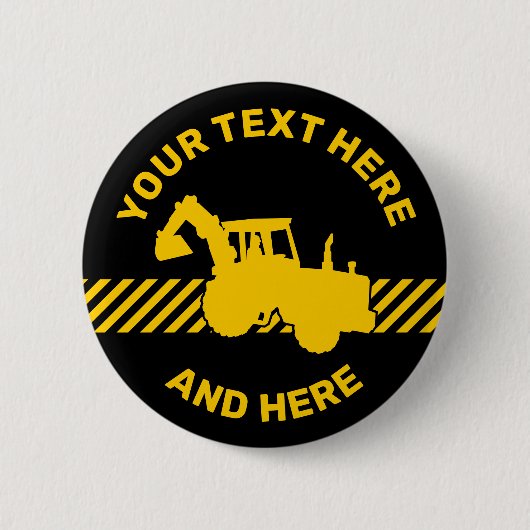 Badge Rond 5 Cm Excavateur (Devant)