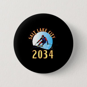 Badge Rond 5 Cm Excitant pour 2034 pour salt lake city utah