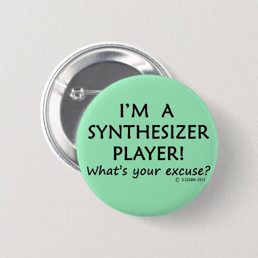 Badge Rond 5 Cm Excusez du lecteur de synthétiseur (Devant & derrière)