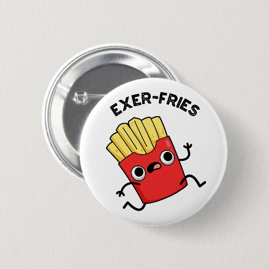 Badge Rond 5 Cm Exer-frites Funny Fries Puns (Devant & derrière)
