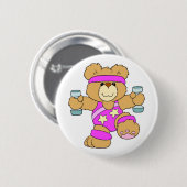 Badge Rond 5 Cm Exercice de l'ours de nounours (Devant & derrière)