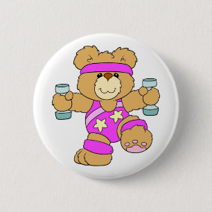 Badge Rond 5 Cm Exercice de l'ours de nounours