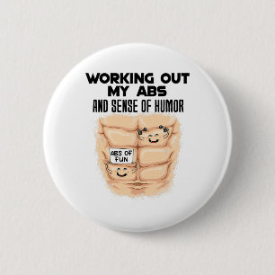 Badge Rond 5 Cm Exercice drôle des abdominaux musculation culturis