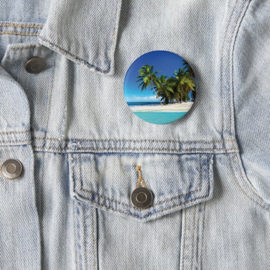 Badge Rond 5 Cm Exotic beach throw pillow (En situation)