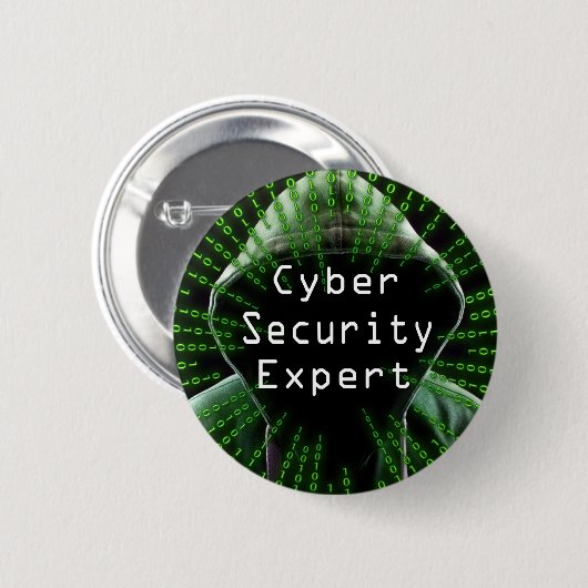 Badge Rond 5 Cm Expert en cybersécurité (Devant & derrière)