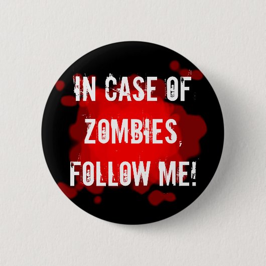 Badge Rond 5 Cm Expert en matière de zombi (noir) (Devant)