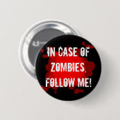 Badge Rond 5 Cm Expert en matière de zombi (noir) (Devant & derrière)