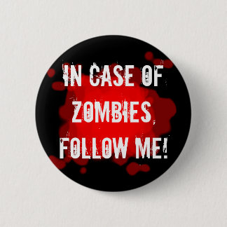 Badge Rond 5 Cm Expert en matière de zombi (noir)