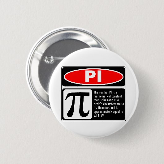 Badge Rond 5 Cm Explication de pi (Devant & derrière)