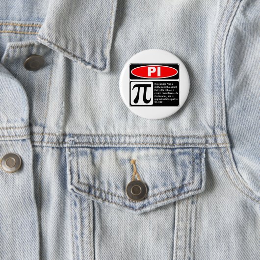 Badge Rond 5 Cm Explication de pi (En situation)