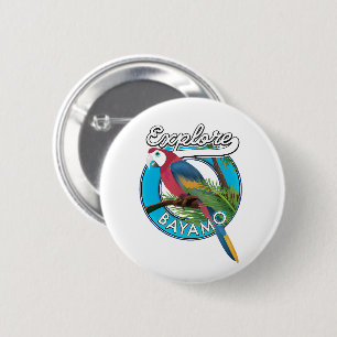 Badge Rond 5 Cm Explorer Hawaii logo rétro Bouton
