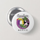 Badge Rond 5 Cm explorer la plage d'Isla Holbox au Mexique patch P (Devant & derrière)