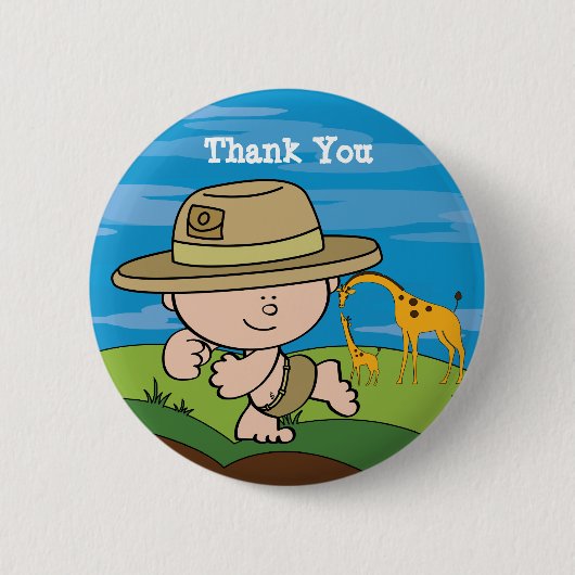 Badge Rond 5 Cm Explorer sur le bouton Merci Safari (Devant)
