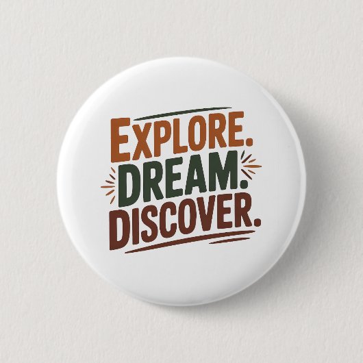 Badge Rond 5 Cm Explorez rêve découvrez (Devant)