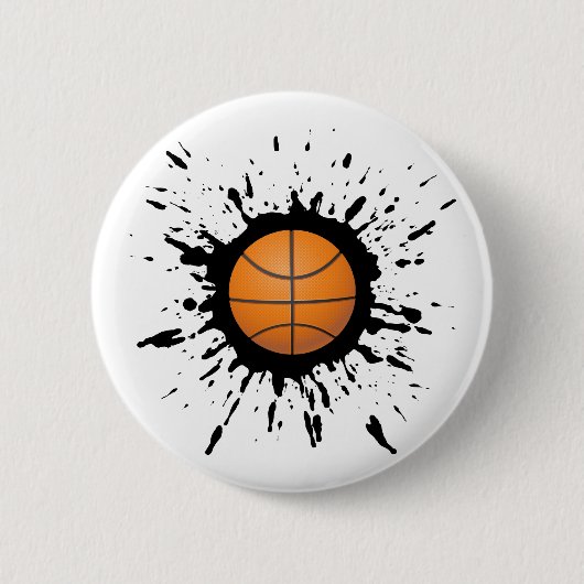 Badge Rond 5 Cm Explosion de basket-ball (Devant)