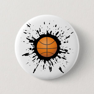 Badge Rond 5 Cm Explosion de basket-ball
