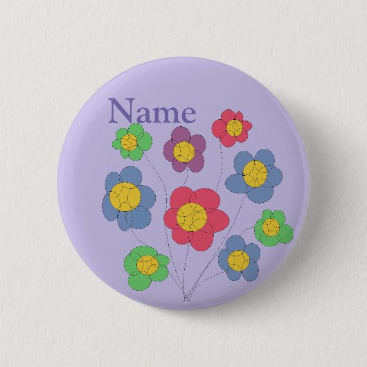 Badge Rond 5 Cm explosion de fleur - badge/bouton (Devant)