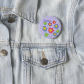 Badge Rond 5 Cm explosion de fleur - badge/bouton (En situation)