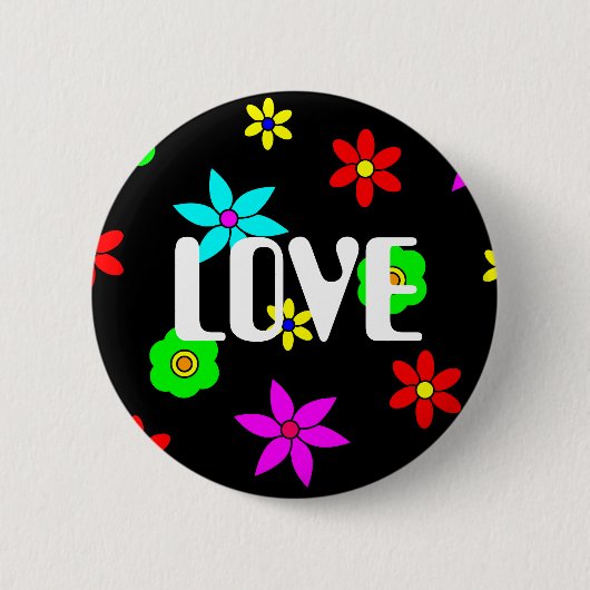 Badge Rond 5 Cm Explosion géniale d'amour de fleur (Devant)
