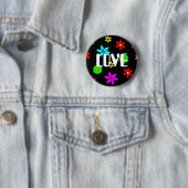 Badge Rond 5 Cm Explosion géniale d'amour de fleur (En situation)