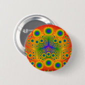 Badge Rond 5 Cm Explosions de fractale d'arc-en-ciel : (Devant & derrière)