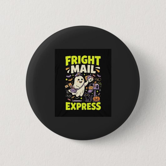 Badge Rond 5 Cm Express Courrier d'Effroi d'Halloween (Devant)