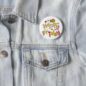 Badge Rond 5 Cm Expression heureuse mignonne des textes de (En situation)