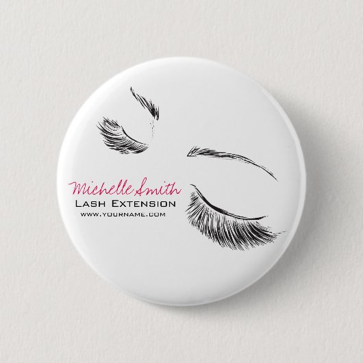 Badge Rond 5 Cm Extension de la barre des cils longs (Devant)